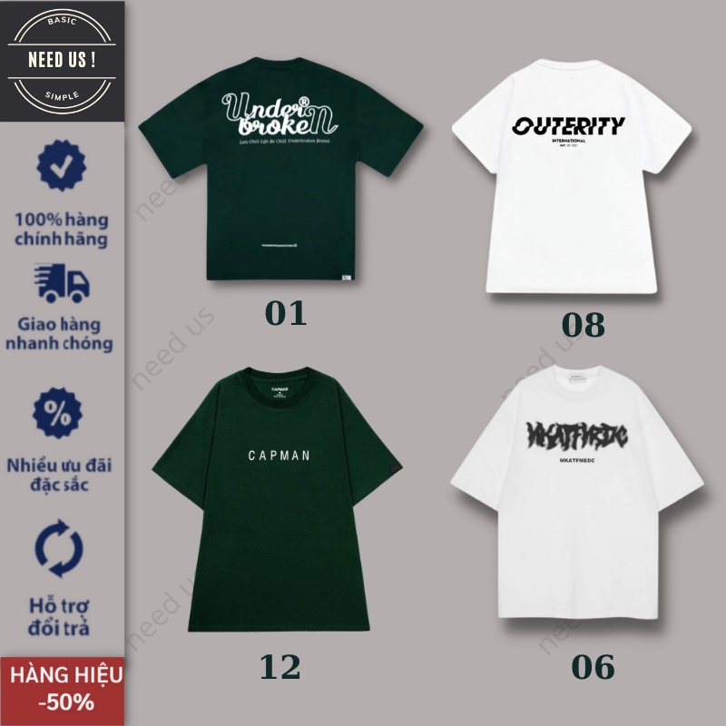 Áo thun xanh lá rêu underbroken local brand, Áo phông tay lỡ tshirt cổ tròn UNISEX nam nữ 100% Cotton HELLOYOU