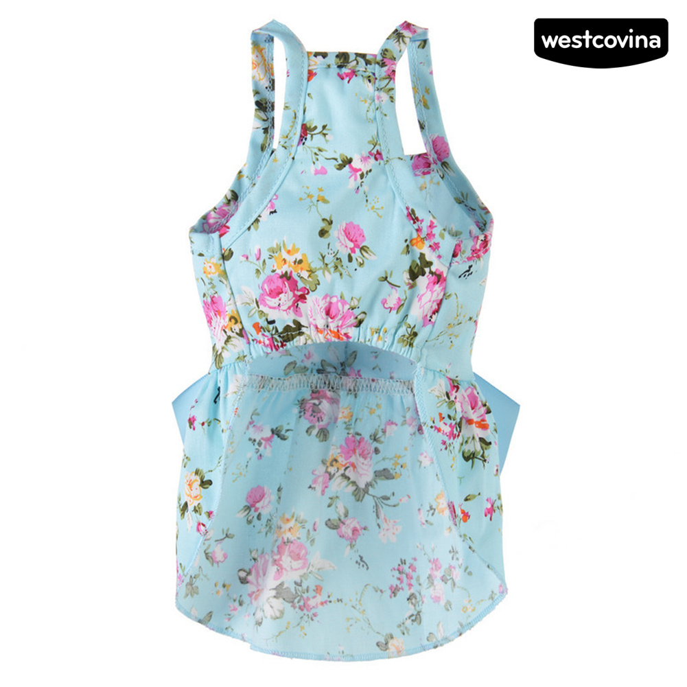 Đầm Cotton In Hoa Thời Trang Xuân Hè Cho Thú Cưng