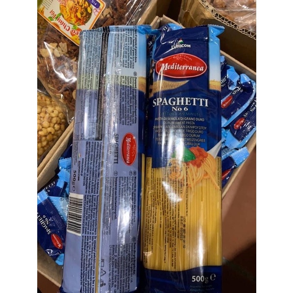 Mì ý Spaghetti No 6 hiệu EURICOM 24k / 1 gói 500g