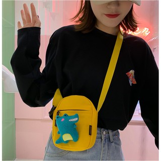 Cute dinosaur canvas bag with shoulder backpack