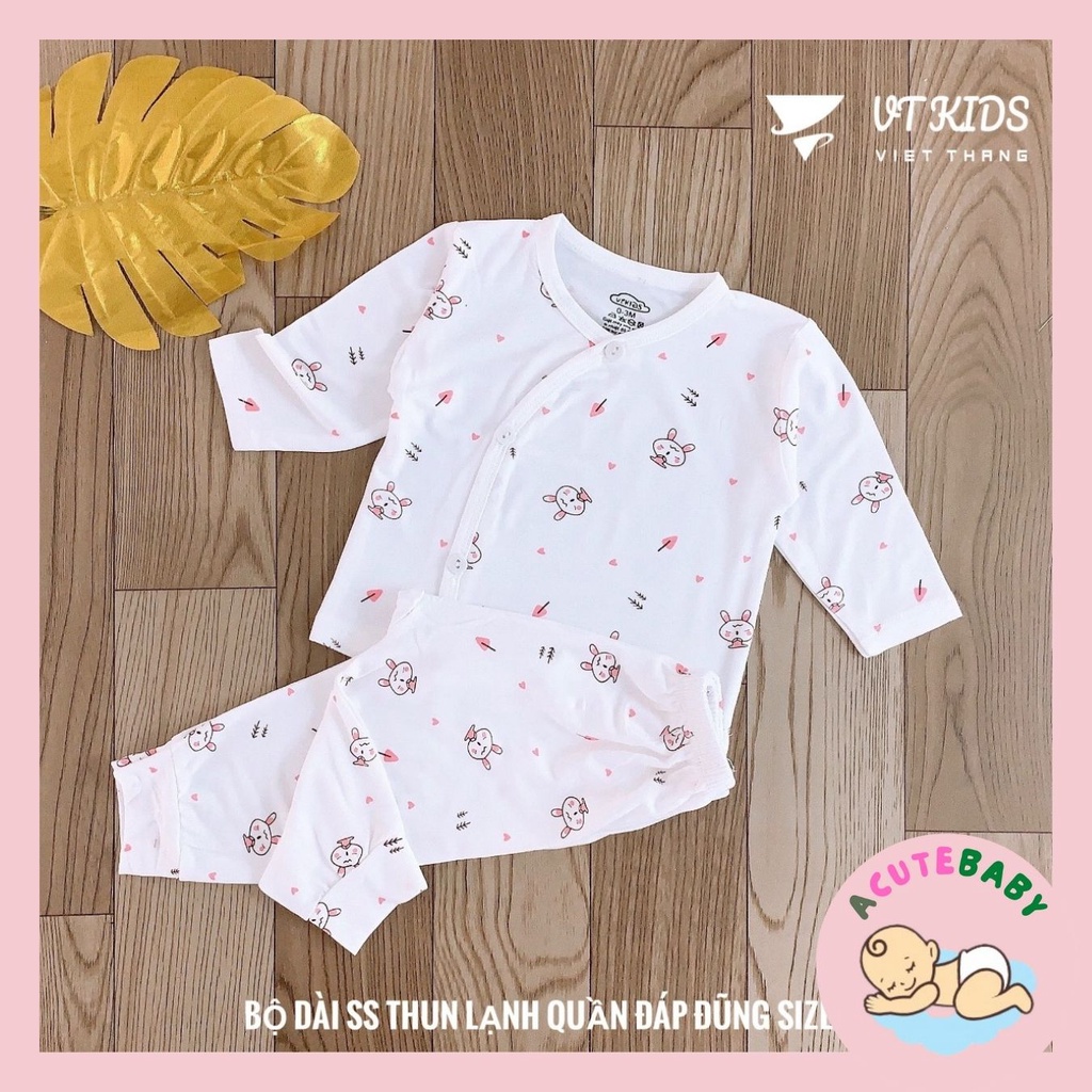 Bộ quần áo dài tay thun lạnh cho bé đáp đũng AcuteBaby