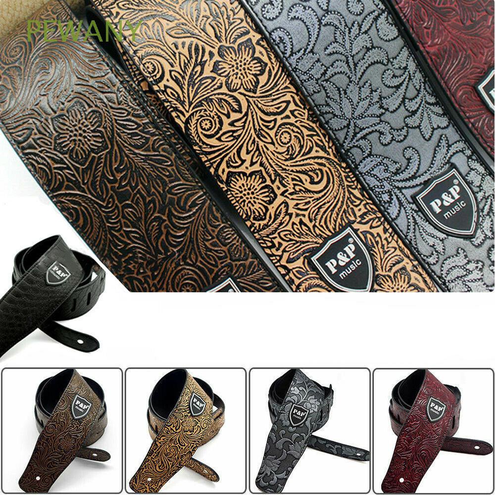 Dây đeo đàn guitar điện bằng da mềm bản rộng có thể điều chỉnh tùy chọn màu sắc