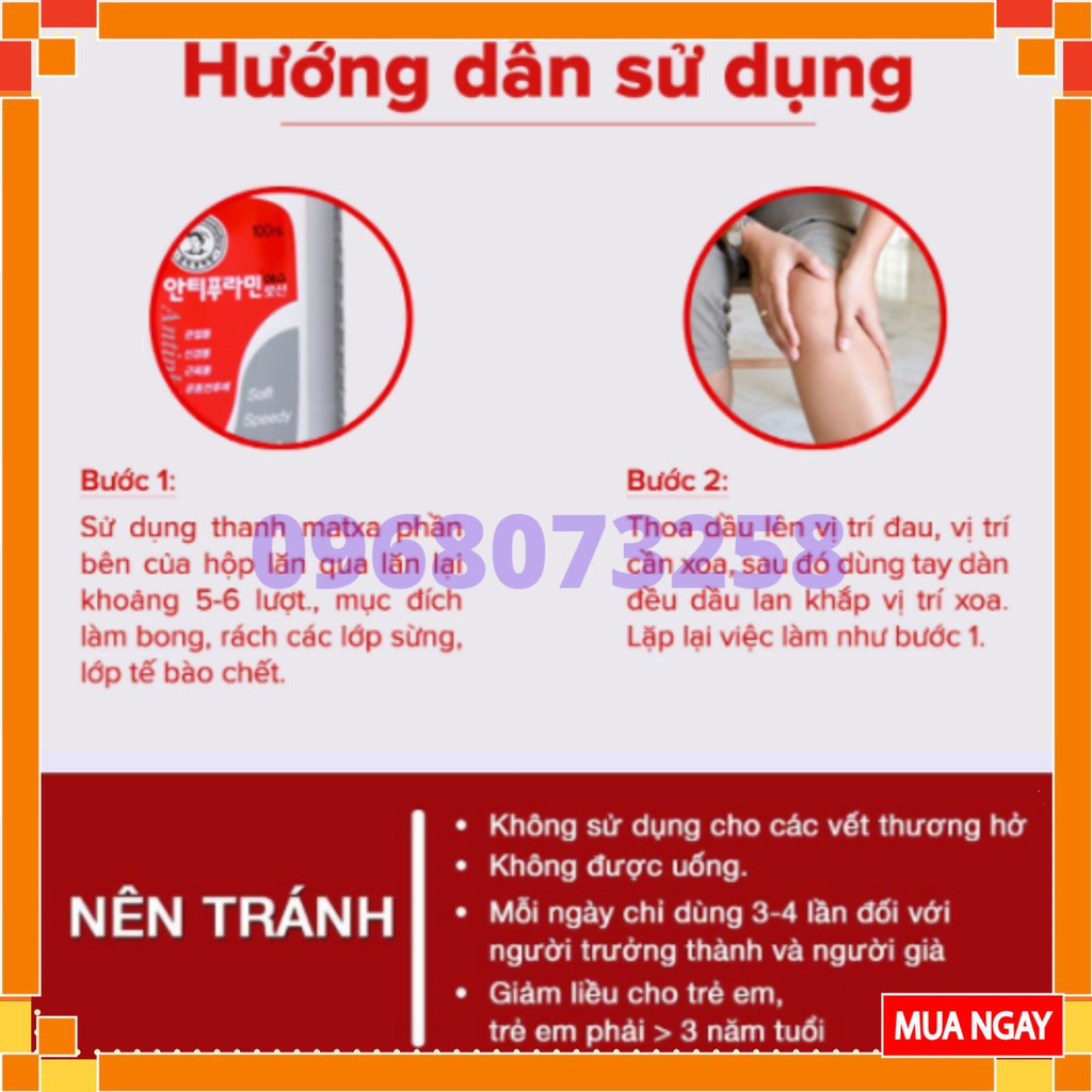 Dầu Nóng Hàn Quốc Antiphlamine 100ml – Dầu Xoa Bóp Chăm Sóc Sức Khỏe Xương Khớp Hiệu Quả