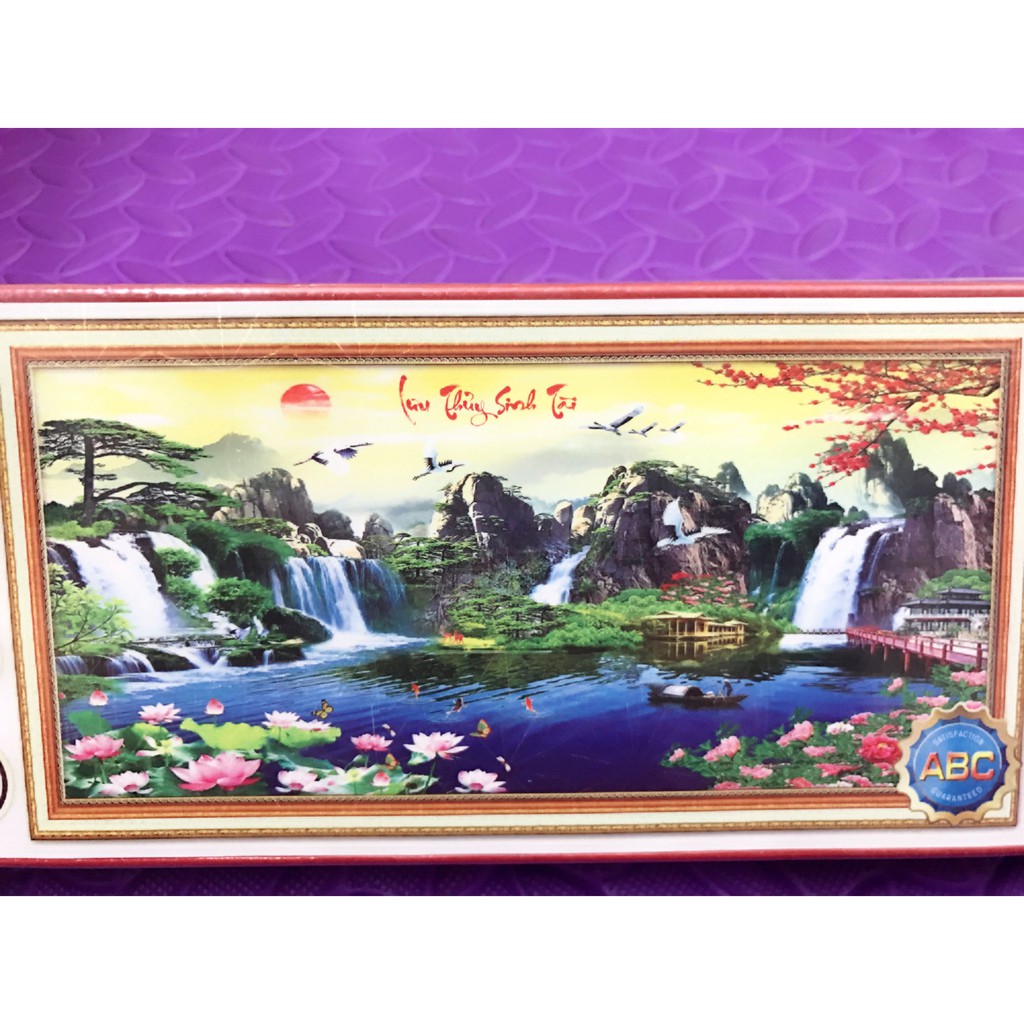 Tranh đính đá phong cảnh Lưu thủy sinh tài Y8069 Y8070 Y8071