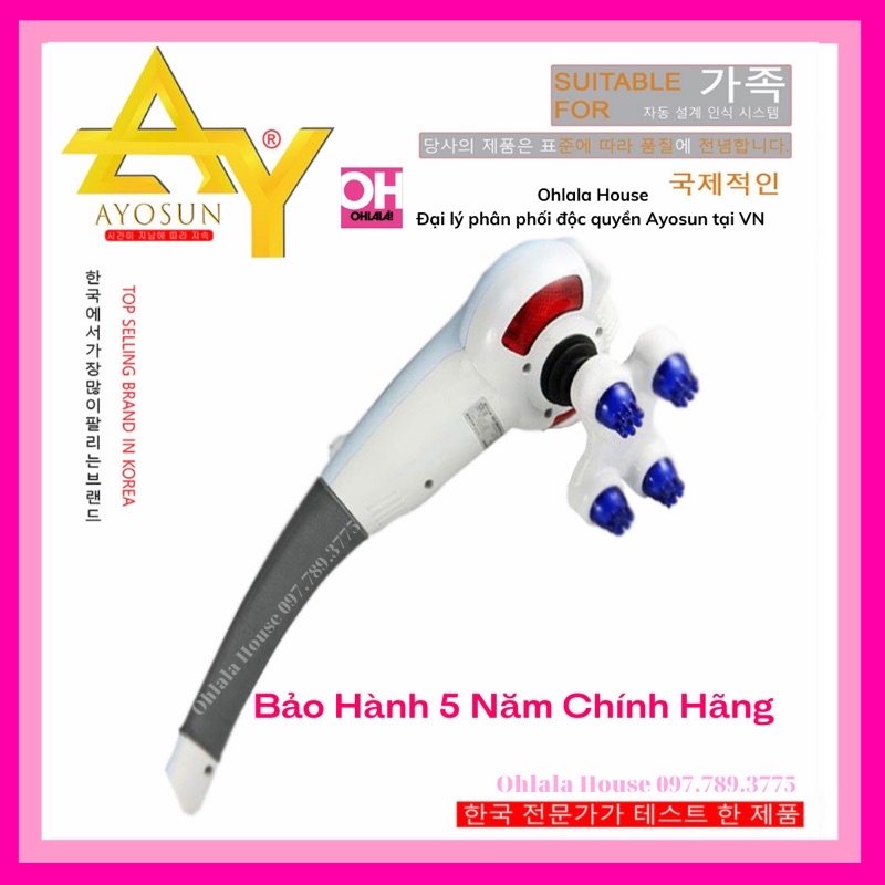 [CHÍNH HÃNG-BH 5 NĂM] Máy Massage cầm tay 7 đầu Ayosun Hàn Quốc