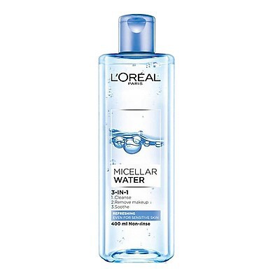 Nước tẩy trang Loreal paris 3 in 1 micellar water 400ml refreshing xanh nhạt | BigBuy360 - bigbuy360.vn