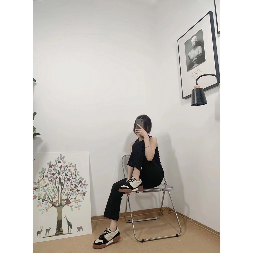Giày Sneaker Da Lộn Cổ Thấp Thời Trang Cho Nữ