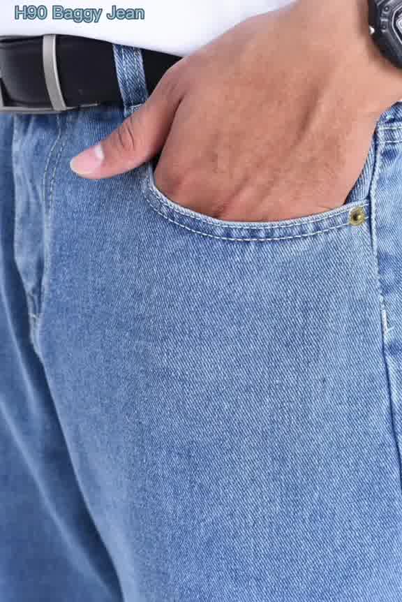 Quần Jean Baggy Nam H90 Dáng Suông Unisex Chất Bò Không Co Giãn Cao Cấp Chống Nhăn Không Phai Màu HTRJ013 | BigBuy360 - bigbuy360.vn