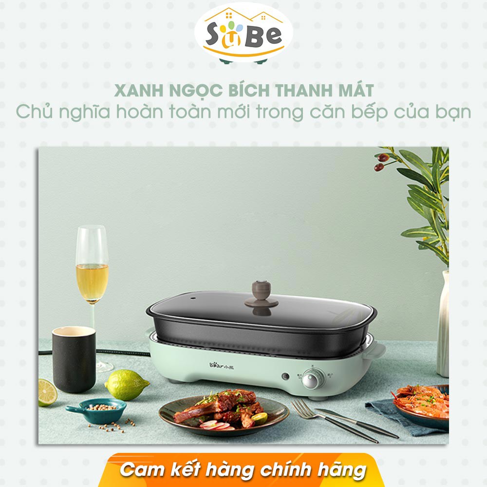 (Sẵn) Nồi lẩu nướng đa năng 3 Trong 1 Bear DHG-C40D5 kèm 1 ngăn lẩu, 1 ngăn nướng, 1 khay nướng cupcake có thể tháo rời