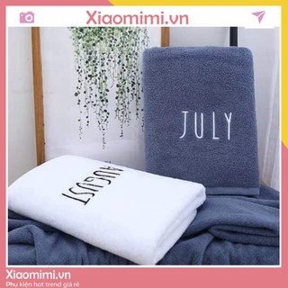 Khăn tắm ngày tháng 70x140 cm thêu logo 12 tháng, chất khăn bông mềm mịn chuẩn hàn quốc, thấm hút mồ hôi cực tốt