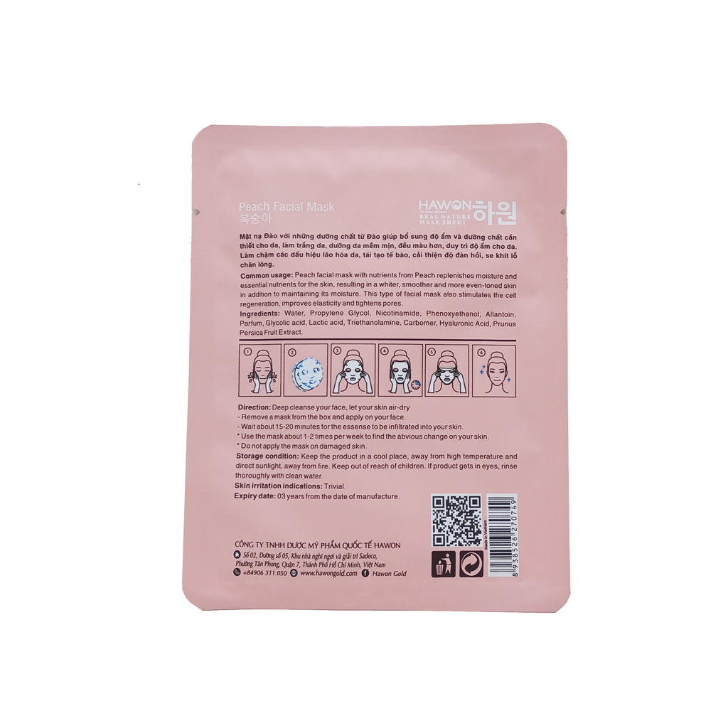 Mặt Nạ Đào Hawon 30g