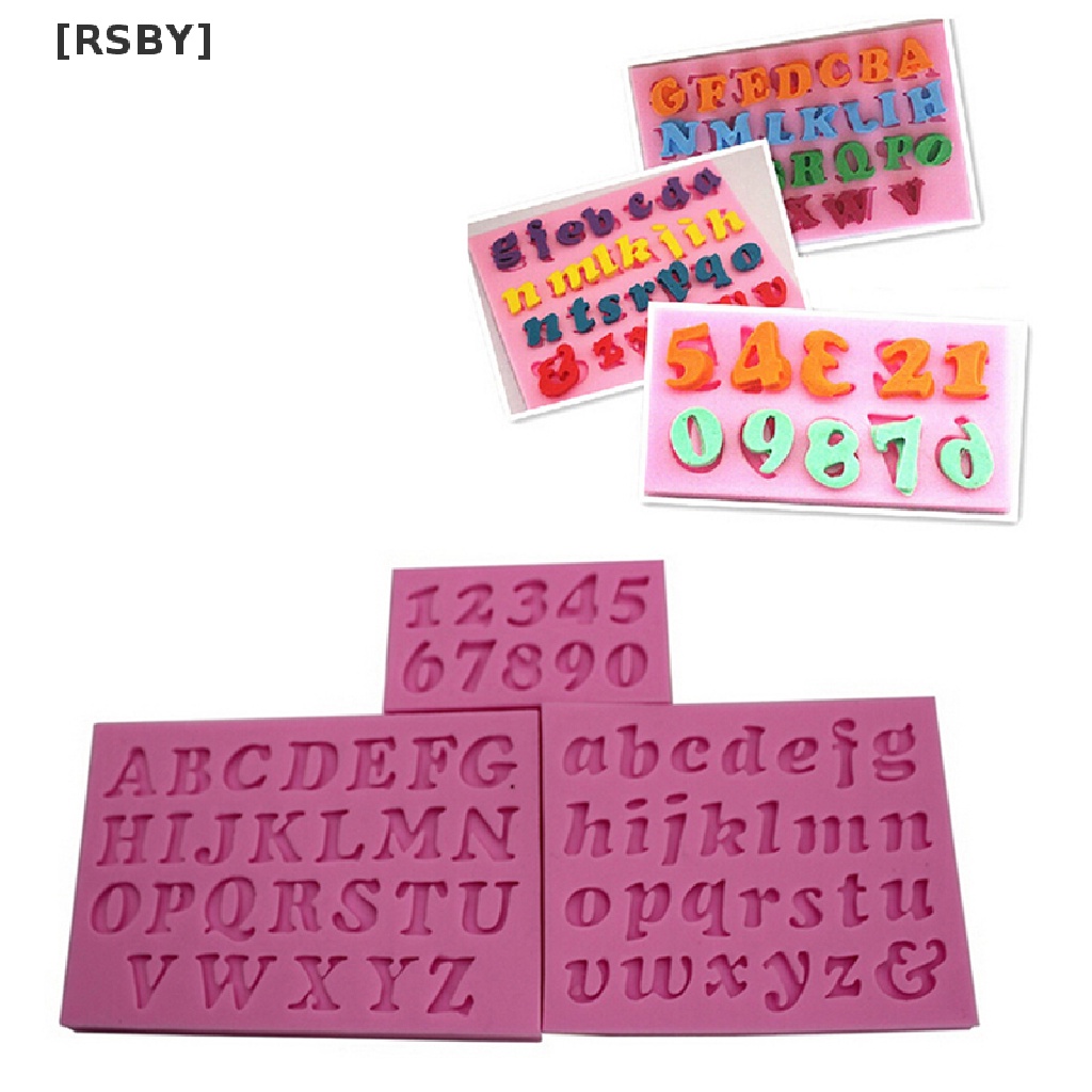 Bộ 3 Khuôn Silicone Làm Bánh Hình Chữ Cái & Số Mini DIY