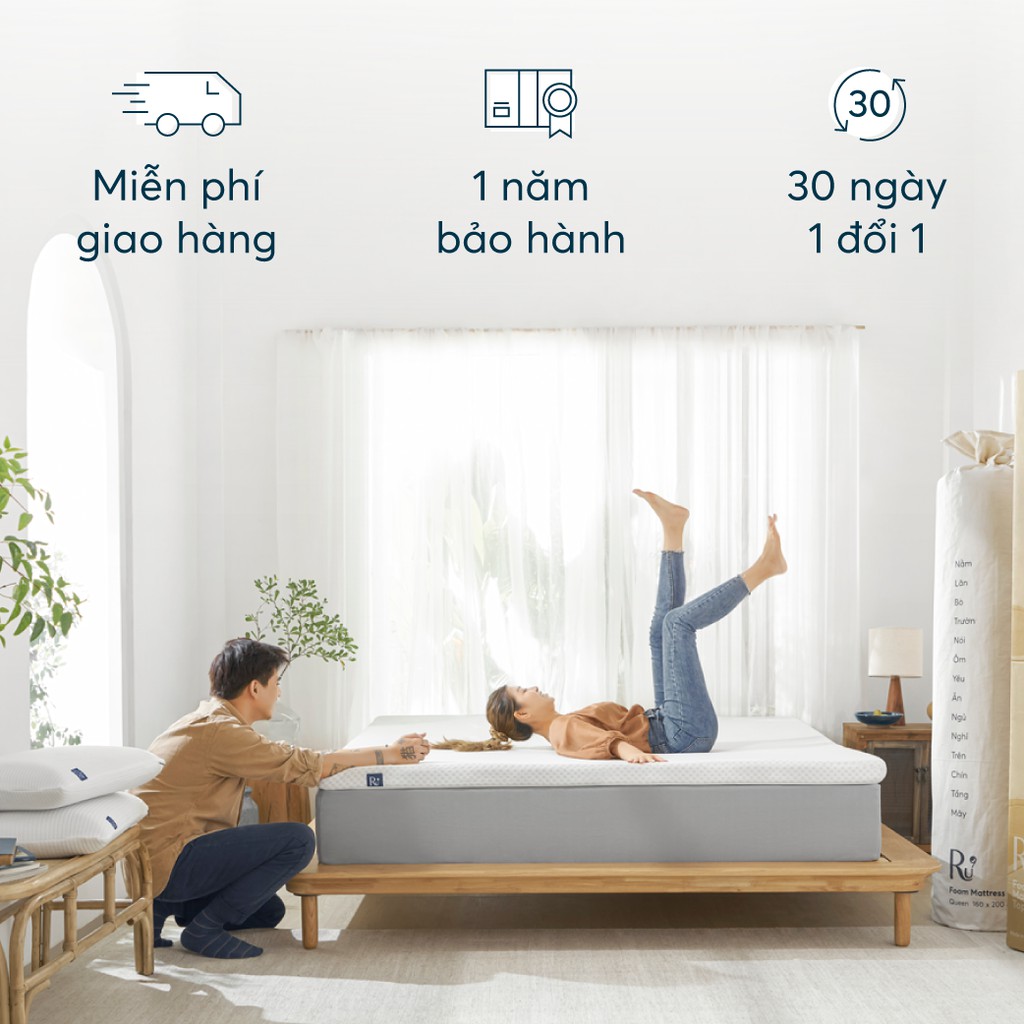 Nệm Cuộn Trải Sàn  Ru9 Gọn Nhẹ Dễ Chịu, Thoải Mái Mọi Nơi, 6 Kích Thước