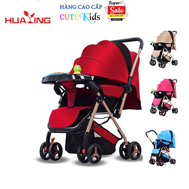 Xe đẩy cho bé HUAYING ,xe đẩy em bé thông minh gấp gọn 2 chiều 3 tư thế dành cho trẻ em 1 đến 5 tuổi