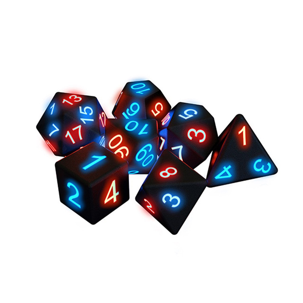 7pcs/set The Electronic Dice ngầu nhiều màu cao cấp D20 Glow LED Dices Magic Trick Pixels DND Board Role Playing Game MTG Table Games Best Dice Games for Any Party and Events