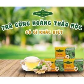 Trà gừng túi lọc Hoàng Thảo Mộc - Hỗ trợ ổn định huyết áp, lợi tiểu, thông mạch (60 gói)
