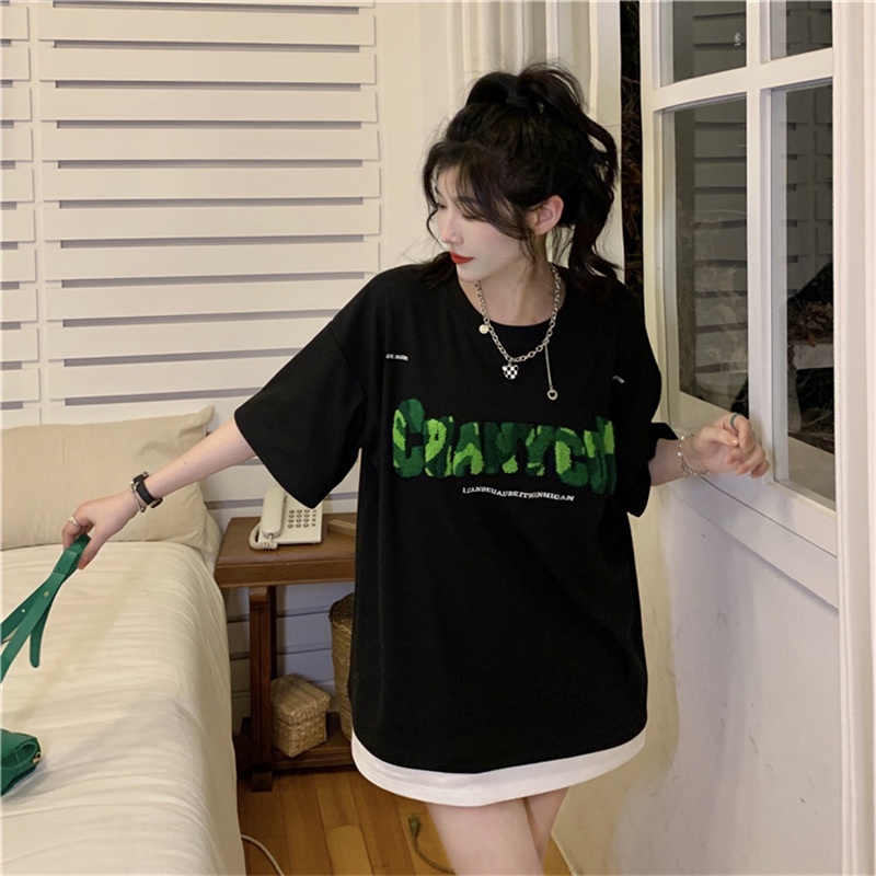 Áo Thun Nữ Ngắn Tay In Chữ Thời Trang Hàn Quốc