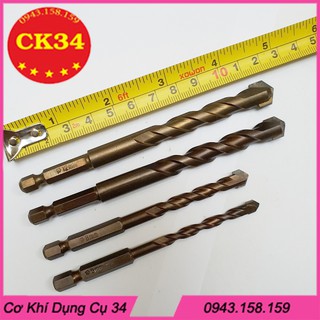 Bộ 4 mũi khoan bê tông, tường chuôi lục giác cho máy khoan máy bắn vít