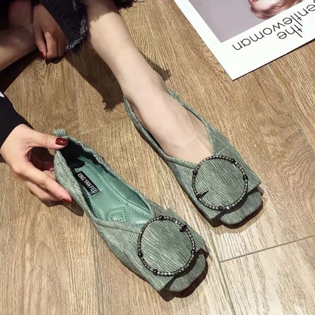 (ORDER) GIÀY BÚP BÊ MŨI VUÔNG ĐA KHÓA TRƠN BIG SIZE 31-44