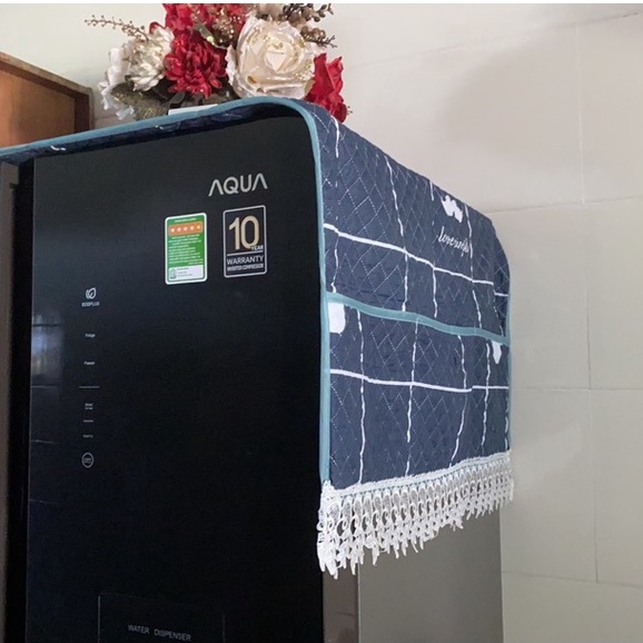 Tấm phủ tủ lạnh 2 cánh hàng cao cấp miếng che tủ lạnh chống bám bụi bọc tủ lạnh đẹp trang trí nhà phụ kiện tủ lạnh PHC