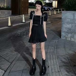 Set Chân Váy Áo Croptop Dây