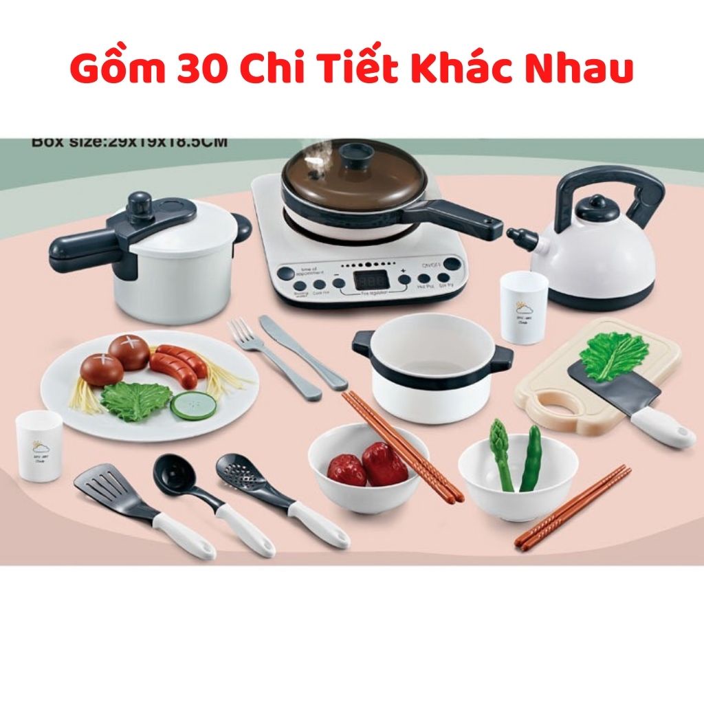 Bộ Đồ Chơi Nấu Ăn Cao Cấp Mô Phỏng Dụng Cụ Nhà Bếp Giáo Dục Phát Triển Kỹ Năng Cho Bé, Alokids Tb