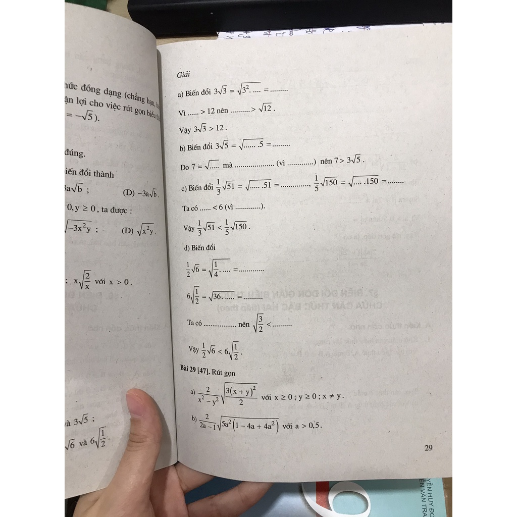 Sách - Vở bài tập toán 9 tập 1