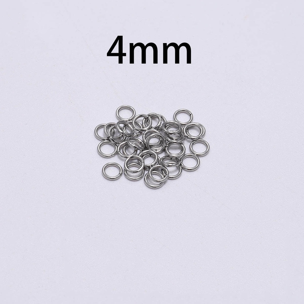 Bộ 200 Vòng Nhẫn Hình Chữ C Bằng Thép Không Gỉ Dùng Làm Trang Sức DIY