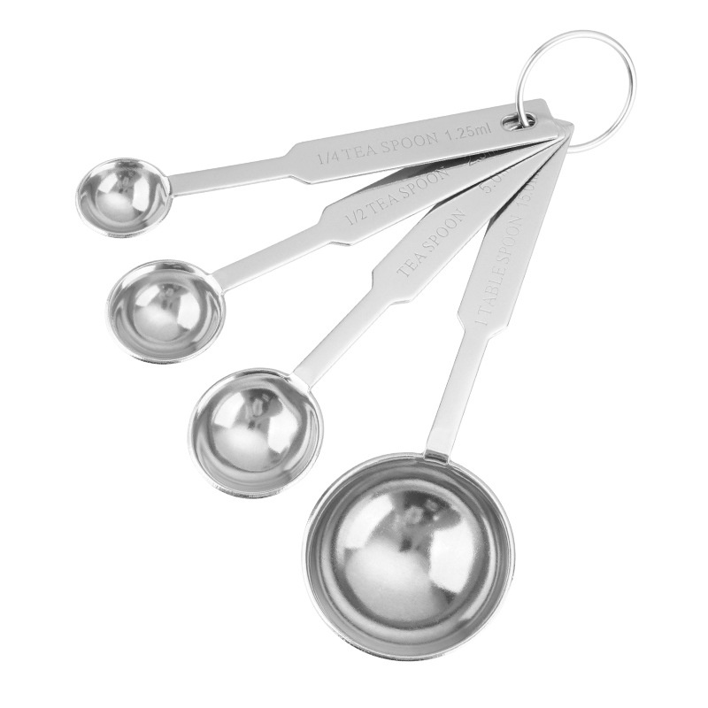 Bộ 4 muỗng đong inox - Muỗng đong nguyên liệu - Cân đong đồ làm bánh Inox ⚖ GBME006