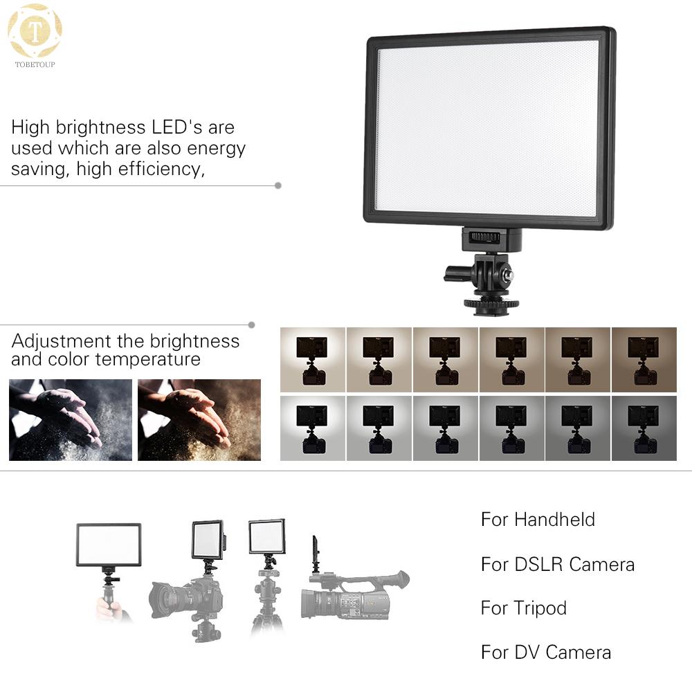 Đèn LED quay video siêu mỏng chuyên nghiệp có thể điều chỉnh ánh sáng cho Canon Nikon Sony Panasonic DSLR Camera