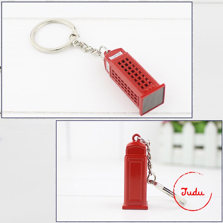 Móc Khóa Balo Cao Cấp Phong Cách Anh Quốc Bằng Kim Loại (Bus, Telephone Booth)