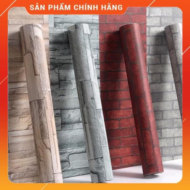 [ RẺ VÔ ĐỊCH ] GIẤY DÁN TƯỜNG GIẢ GẠCH ĐỎ ĐÔ KHỔ 1m2 CHỐNG ẨM MỐC DECAL DÁN TƯỜNG BỀN ĐẸP