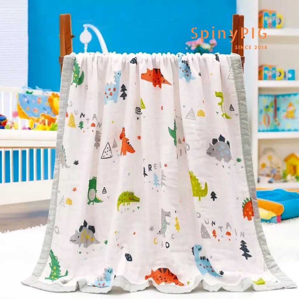 [ HÀNG LOẠI 1] Chăn xô sợi tre bo viền 4 lớp xuất NHẬT cho bé KT 110x120cm (túi zip)