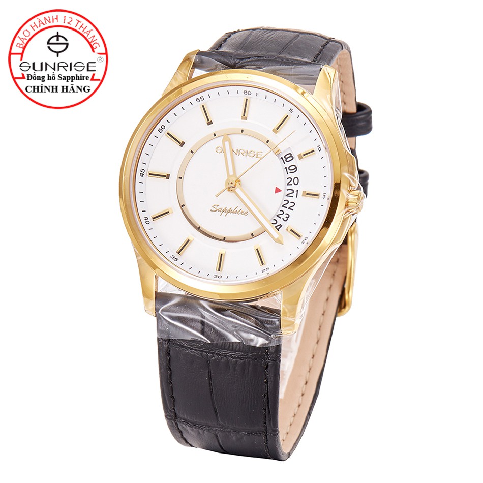 Đồng hồ nam siêu mỏng Sunrise DM781PWA kính Sapphire chống xước