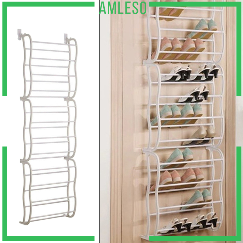 [AMLESO]12 Tier Shoe Organizer Shelf Hook Over Door Shoe Rack 36 Pairs