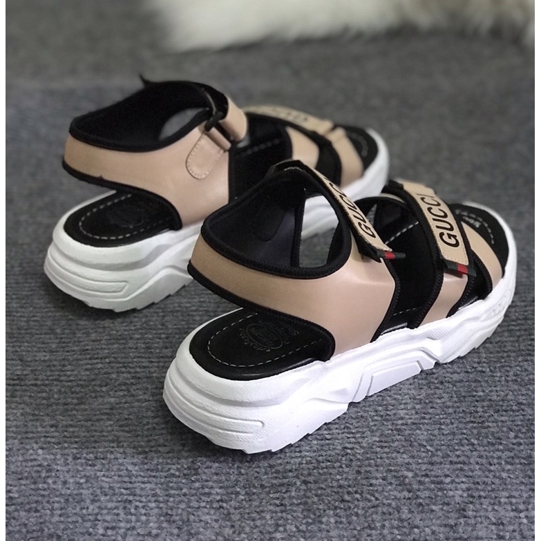 Giày sandal bản dây chéo đế xuồng quai chữ GCI đi học đi chơi