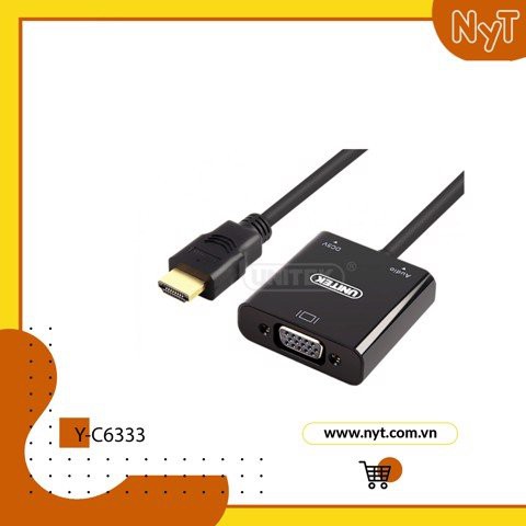 UNITEK Y-C6333 - Bộ Chuyển HDMI Ra VGA & Audio - Cáp dài 17cm Cao Cấp