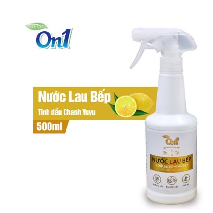 Nước lau bếp đa năng On1 tinh dầu chanh Yuzu diệt khuẩn 99,9% sạch bóng bề mặt, sáng bóng, khử mùi, dầu mỡ 500ml