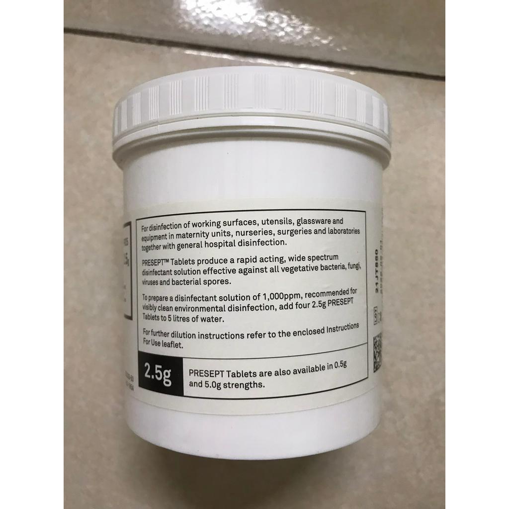 Viên Sát Khuẩn presept khử trùng - Lọ 100 viên