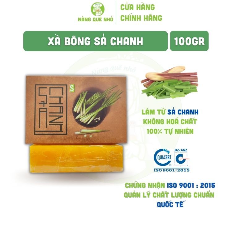 Xà Bông Sả Chanh Xà Bông Sinh Dược Kháng Khuẩn Trắng Da Giảm Stress 100gr