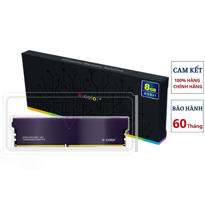 [Mã BMBAU300 giảm 10% đơn 499K] Ram máy tính để bàn V-Color DDR4 8GB 2666MHz Skywalker Plus TO408G26S816DSPPPS