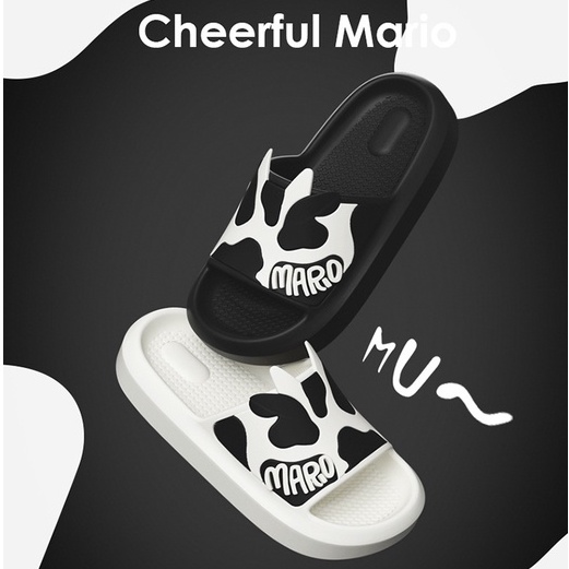 Dép lê cho bé hình Bò sữa đen trắng, dép đi trong nhà siêu nhẹ Cherful Mario cao cấpTulastore