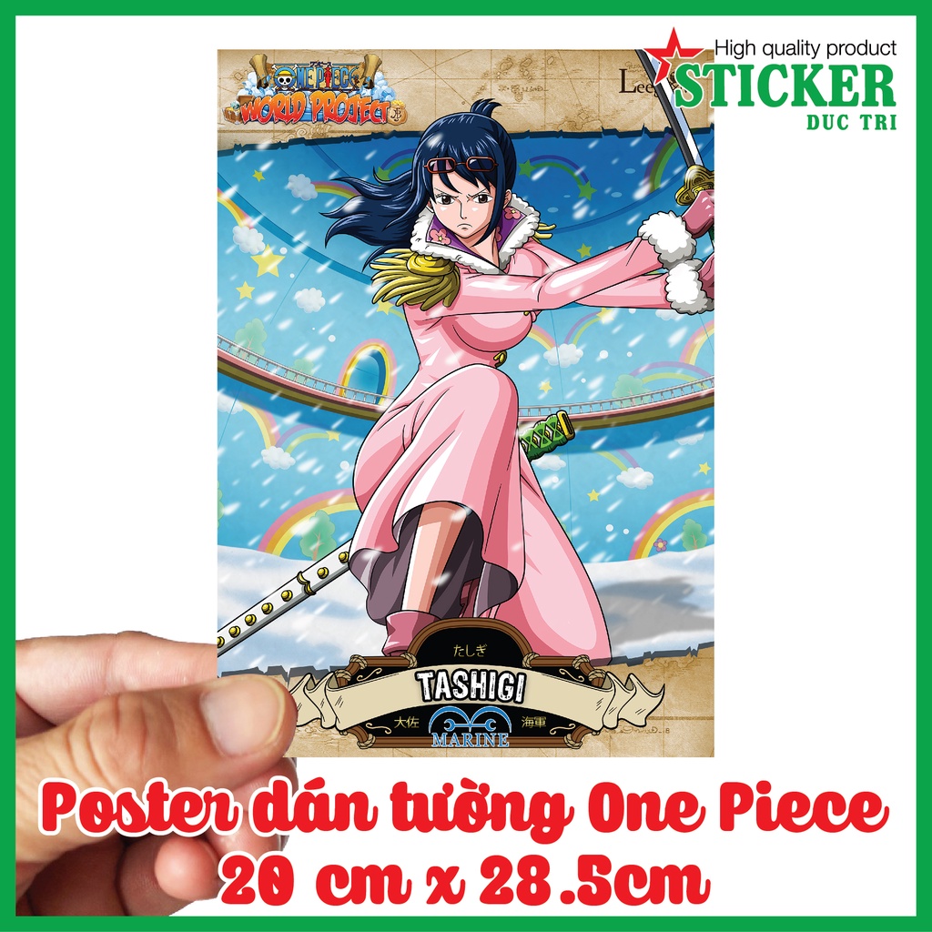 One Piece tranh dán tường. Decal nhựa có cán màng sẳn keo chỉ lột dán. P4