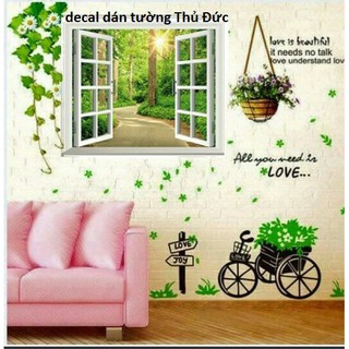 decal dán tường combo cửa sổ