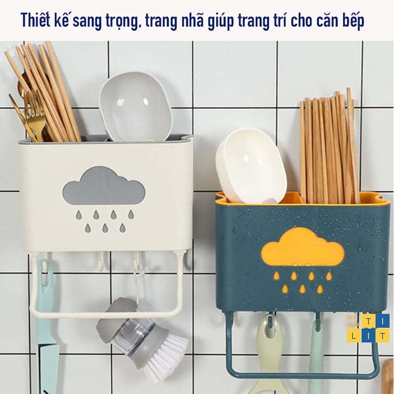 Ống Đựng Đũa Thìa Dao Gắn Tường Hình Đám Mây, dễ thương, chịu lực chắc chắn ( màu ngẫu nhiên )[ỐNG ĐŨA]