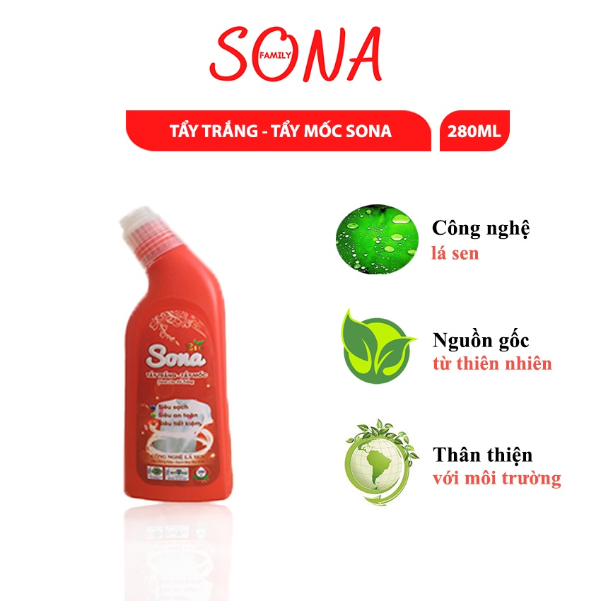 Tẩy Trắng - Tẩy Mốc Đồ Trắng SoNa 280ml