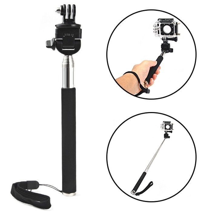 Gậy Selfie có mount cho Action Camera camera chính hãng Eken H9 H9r và Action camera Gopro Andoer 4k Q3h Sjcam Xiaomi