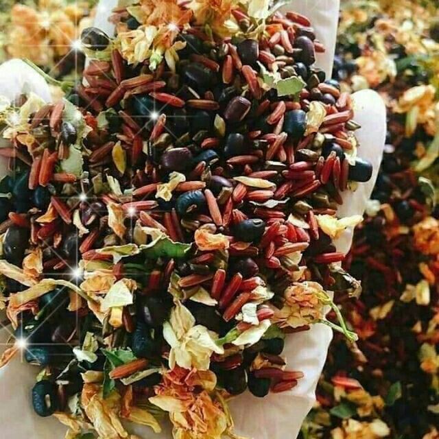 Trà gạo lứt, đậu đen xanh lòng, đậu đỏ, lá dứa, cỏ ngọt, hoa nhài, xạ đen - Organic - rang tay | BigBuy360 - bigbuy360.vn