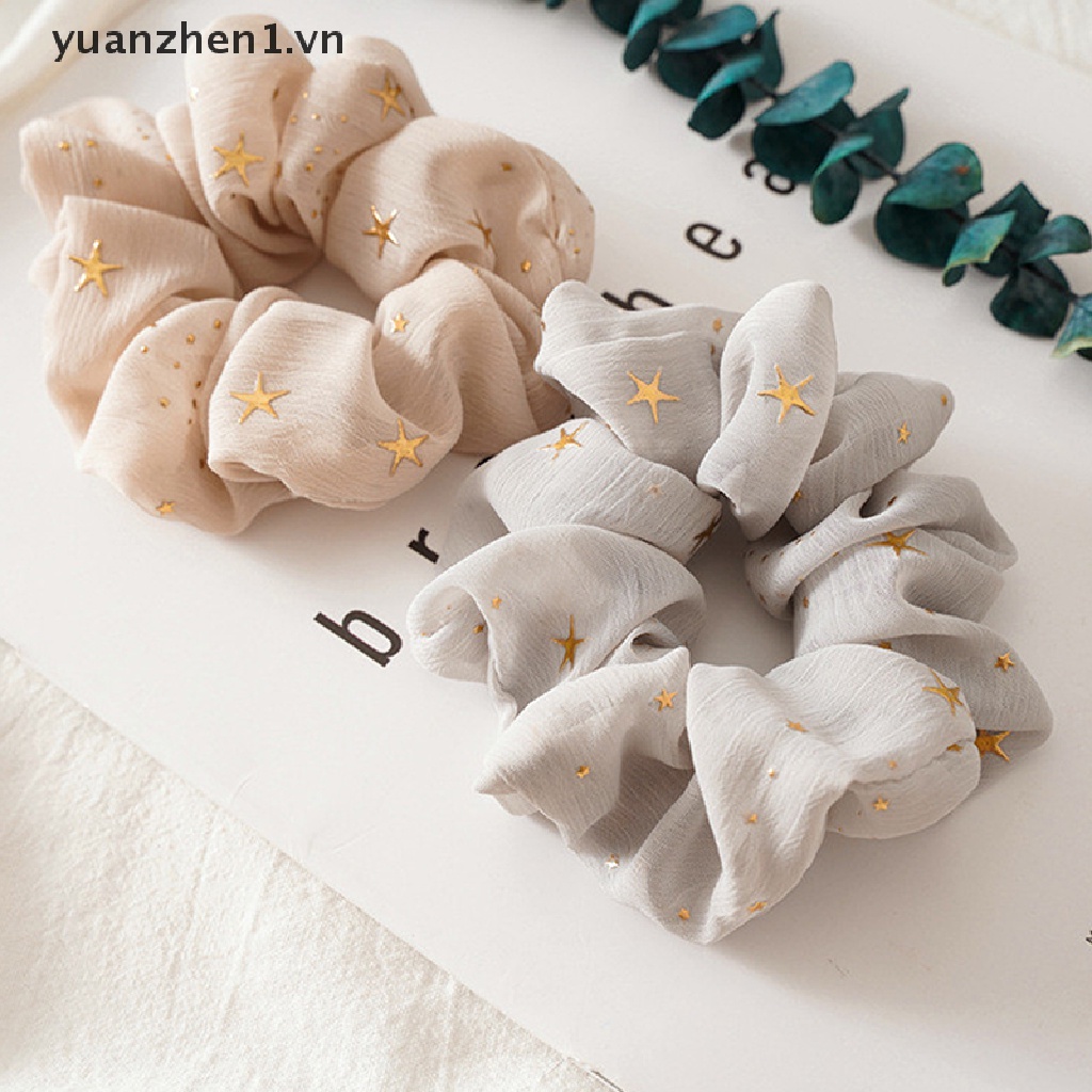 Dây Cột Tóc Cao Su Co Giãn In Họa Tiết Sáng Ngọt Ngào Cho Nữ Giá Đỡ