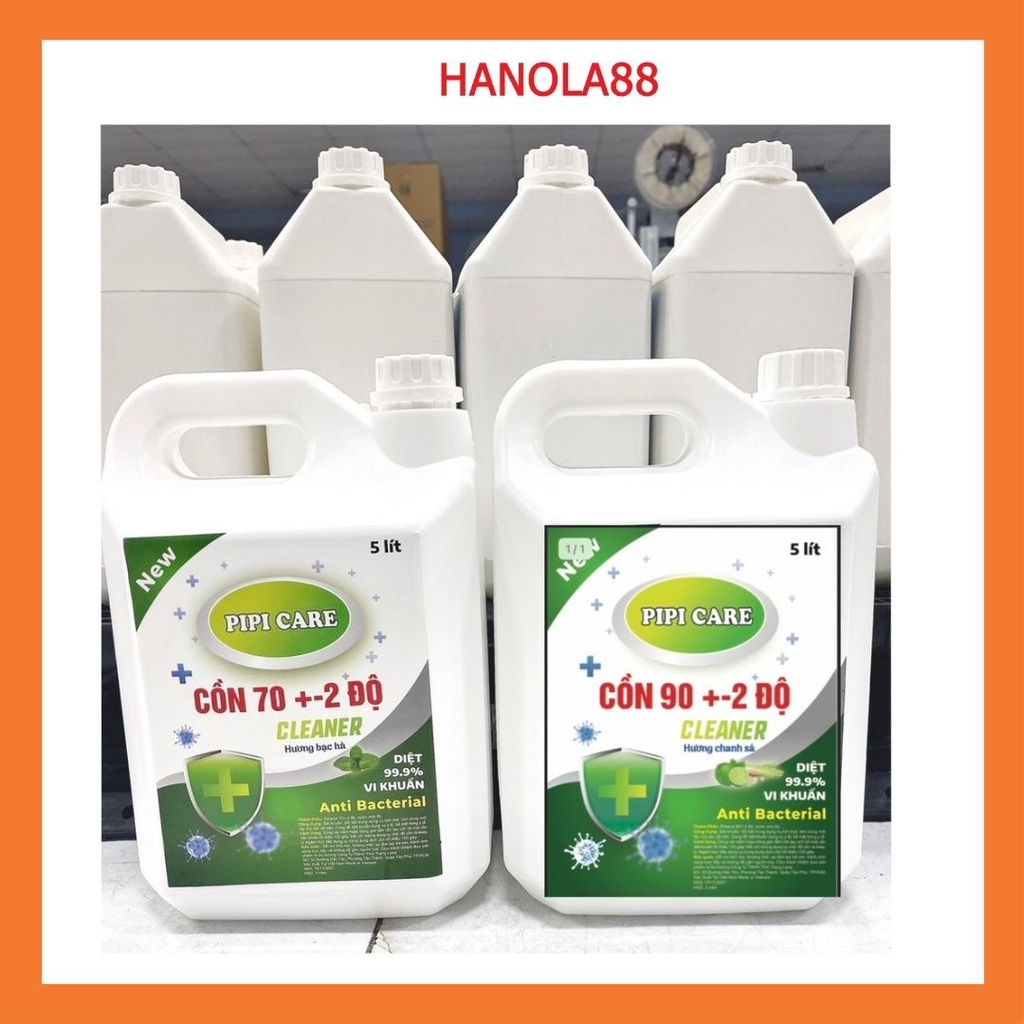 Combo 5 can dung dịch sát khuẩn, cồn y tế 5 lít 70 độ có hương hàng chuẩn công ty